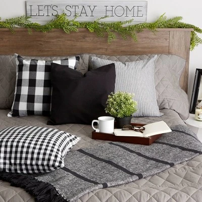 4pk Assorted Throw Pillow Covers Black/White - Design Imports 5 4pk Assorted Throw Pillow Covers Black/White - Design Imports - Image 5