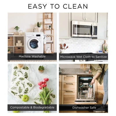 Design Imports Swedish Dishcloth Set/3, Reusable & Absorbent, Teal & White 5 Design Imports Swedish Dishcloth Set/3, Reusable & Absorbent, Teal & White - Image 5