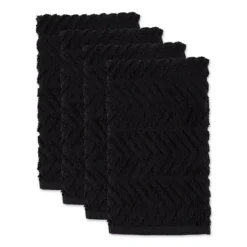 Design Imports Bar Mop Dishtowel Set 4 Piece, Black, 16X19" -Design Imports GUEST 01e504eb fd15 4912 86b1 75f61f3be401