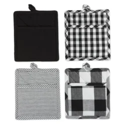 Design Imports Black/White Asst Potholder Set/4 -Design Imports GUEST 02280c5e a277 406f 94ce a6c1ded61bb7