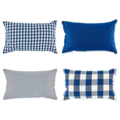 4pk Assorted Throw Pillow Covers Navy/Off White - Design Imports -Design Imports GUEST 0257c371 3321 40c4 9075 4be4e93a4f0a