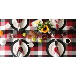 Design Imports Cardinal Red Tri Color Check Tablecloth 60X104 -Design Imports GUEST 02968f80 d4f4 4810 a1b3 0dad676f29f4 1