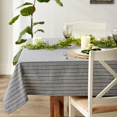 Design Imports Farmhouse Gingham Tablecloth, Black, 60X84" 1 Design Imports Farmhouse Gingham Tablecloth, Black, 60X84"