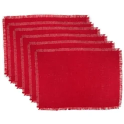 DII Jute Solid Placemat Set 6 Piece, Tango Red, 13x19" -Design Imports GUEST 02ecbe51 018e 4fdb bfb7 0d74e5836c86