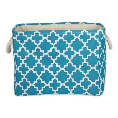 Design Imports Polyester Bin Lattice Storm Blue Rectangle Medium 16X10X12 2 Design Imports Polyester Bin Lattice Storm Blue Rectangle Medium 16X10X12 - Image 2