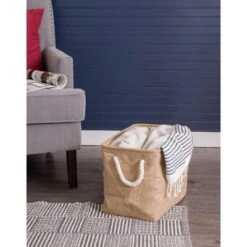 Design Imports Polyester Bin Variegated Taupe Rectangle Small 14X8X9 -Design Imports GUEST 040892bb 84a9 413d b45f 96e60a7444b3