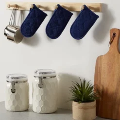 Design Imports Nautical Blue Terry Pan Handle Set/3 -Design Imports GUEST 04725a22 4c38 48d6 8f5f 3ba5a19159fa