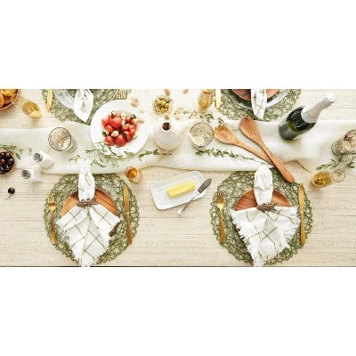 DII Woven Paper Placemat Set 6 Piece, Artichoke Green, 15" Dia 4 DII Woven Paper Placemat Set 6 Piece, Artichoke Green, 15" Dia - Image 4