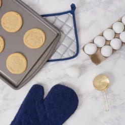 Design Imports Terry Solid Oven Mitt Set 2 Piece Nautical Blue 7X13" -Design Imports GUEST 0521f0a3 f78d 4b1b bc97 79a9cba96594