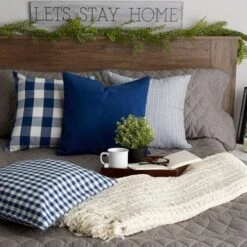 4pk Assorted Throw Pillow Covers Navy/Off White - Design Imports -Design Imports GUEST 05fb4b14 369e 402f 951d ce278eff8cd4