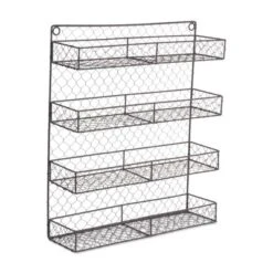 Design Imports Double Wide 4 Row Chicken Wire Spice Rack