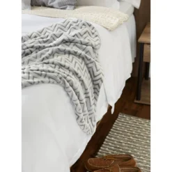 50"x60" Chevron Plush Throw Blanket - Design Imports -Design Imports GUEST 0784e183 c6bb 44ea b1b4 d5146d6f5d14