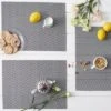 DII PVC Textured Twill Placemat Set 6 Piece, Gray, 13x17.25"