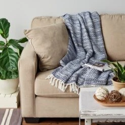 50"x60" Tone Diagonal Striped Acrylic Throw Blanket - Design Imports -Design Imports GUEST 081fd13f f36f 4968 90d9 33143e3c0c1a