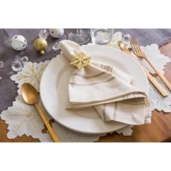Design Imports French Stripe Napkin Set 6 Piece, Taupe/White, 20X20" -Design Imports GUEST 088082e8 f853 4724 a123 0482fe4f42eb