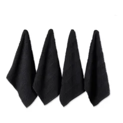 Design Imports Bar Mop Dishtowel Set 4 Piece, Black, 16X19" -Design Imports GUEST 08c02423 2adf 4ad3 a51e 527b46bf5d64
