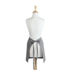 Design Imports Bistro Solid Waist Apron Set/2 Gray