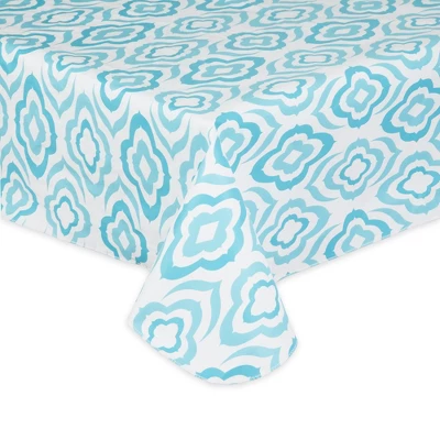 Design Imports Blue Ikat Vinyl Tablecloth 60X84 1 Design Imports Blue Ikat Vinyl Tablecloth 60X84