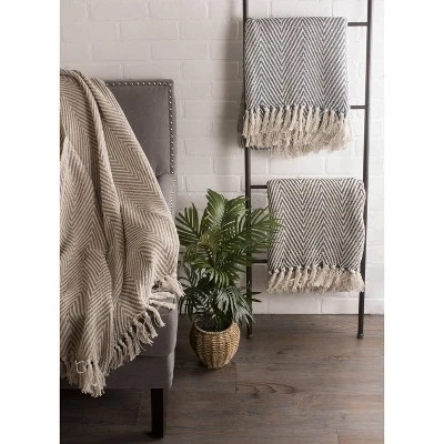 50"x60" Urban Throw Blanket Stone - Design Imports: Cotton, Woven, Hypoallergenic, Midweight 2 50"x60" Urban Throw Blanket Stone - Design Imports: Cotton, Woven, Hypoallergenic, Midweight - Image 2