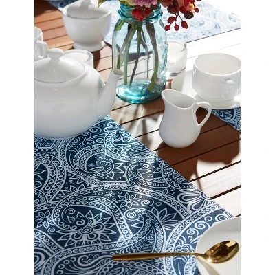 Design Imports Blue Paisley Print Outdoor Placemat Set/6 4 Design Imports Blue Paisley Print Outdoor Placemat Set/6 - Image 4
