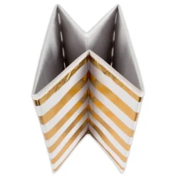 Design Imports Nonwoven Polyester Cube Stripe White/Gold Square 11X11X11 Set/4 -Design Imports GUEST 09da7c38 33ce 41fa a48b 258eeb155e5b