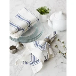 Design Imports French Blue Zig Dobby Stripe Napkin Set/6 -Design Imports GUEST 0a5b1c35 5f82 462c 8d2b d72d87dba748