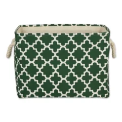 Design Imports Polyester Bin Lattice Hunter Green Rectangle Large 17.5X12X15 11 Design Imports Polyester Bin Lattice Hunter Green Rectangle Large 17.5X12X15 -Design Imports GUEST 0b235078 315c 4d8b 9502 a481ec627d60