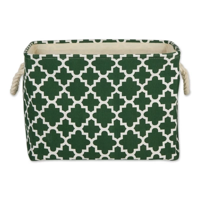 Design Imports Polyester Bin Lattice Hunter Green Rectangle Large 17.5X12X15 3 Design Imports Polyester Bin Lattice Hunter Green Rectangle Large 17.5X12X15 - Image 3