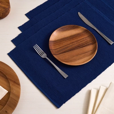 Design Imports Solid Ribbed Placemat Set/4, Dove Gray 2 Design Imports Solid Ribbed Placemat Set/4, Dove Gray - Image 2