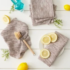 Design Imports Leather Brown/Off-White Asst Recycled Cotton Dishcloth Set/6 -Design Imports GUEST 0b9bc990 cfa9 4503 ac5e a40540c644a0