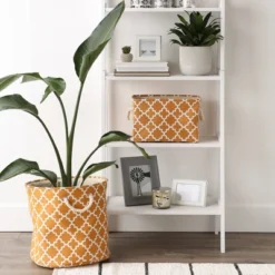 Design Imports Polyester Bin Lattice Pumpkin Spice Rectangle Small 14X8X9 -Design Imports GUEST 0bf4dc4f efc9 4ca9 a81f 01efdfac39f3