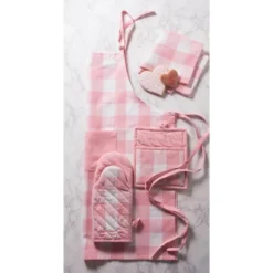 Design Imports Buffalo Check Chef Apron Pink & White -Design Imports GUEST 0c12913f dd1b 480a 8daa 27417a0d2e09