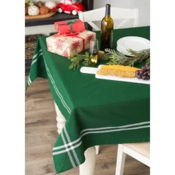 Design Imports Border Stripe Tablecloth, Balsam Green, 60X104" -Design Imports GUEST 0c24f09f 8131 4629 b183 6e494aaeba21
