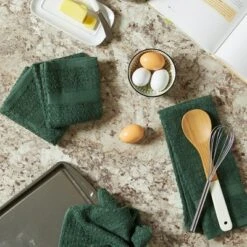 Design Imports Terry Waffle Solid Dishtowel Set 4 Piece, 15X26", Dark Green -Design Imports GUEST 0c9c5e8e 06d4 414a bd9a 834d8d44afe9