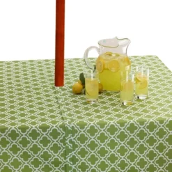 Design Imports Green Lattice Outdoor Tablecloth With Zipper 60X120 -Design Imports GUEST 0d99582e 1888 4a28 bd05 81354a0e6050