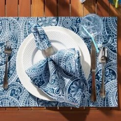 Design Imports Blue Paisley Print Outdoor Placemat Set/6 11 Design Imports Blue Paisley Print Outdoor Placemat Set/6 -Design Imports GUEST 0de4c3f8 dc18 422f ae58 6b59380c3e92
