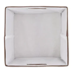 Design Imports Polyester Cube Solid Bark Brown Square 13X13X13