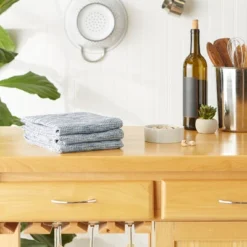 Design Imports Teal Green/Off-White Tonal Recycled Cotton Waffle Dishtowel Set/3 -Design Imports GUEST 0e2b7d4b d2ff 433b 805c d0314b0fa56e