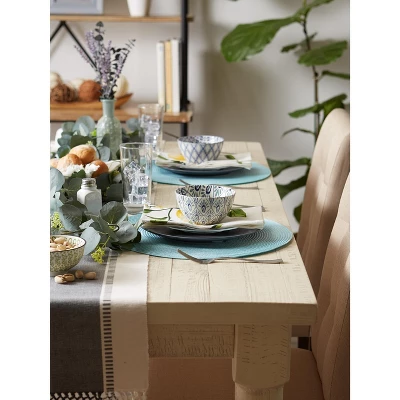 DII Solid Woven Placemat Set 6 Piece, Robbins Egg Blue, 15" Dia 2 DII Solid Woven Placemat Set 6 Piece, Robbins Egg Blue, 15" Dia - Image 2