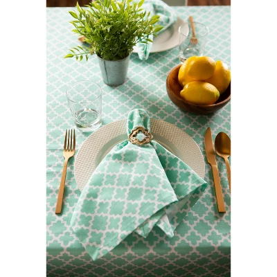 Design Imports Aqua Lattice Tablecloth 60X120 4 Design Imports Aqua Lattice Tablecloth 60X120 - Image 4