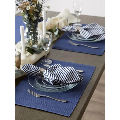 DII Ribbed Solid Placemat Set 6 Piece, French Blue, 13x19" 1 DII Ribbed Solid Placemat Set 6 Piece, French Blue, 13x19"