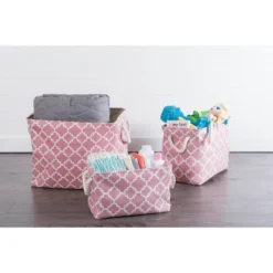 Design Imports Polyester Bin Lattice Rose Rectangle Medium 16X10X12 -Design Imports GUEST 10418a21 6185 4128 926e 5683058cafd0