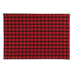 DII Buffalo Check Placemat Set 4 Piece, Red/Black, 13x19" -Design Imports GUEST 1091dd91 f0f5 4ebf aa67 e074409dae62