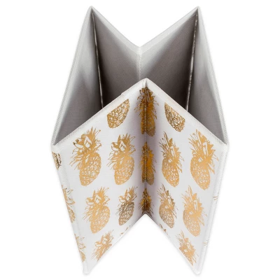 Nonwoven Polyester Cube Pineapple White/Gold Square 11x11x11 Set/4 7 Nonwoven Polyester Cube Pineapple White/Gold Square 11x11x11 Set/4 - Image 7