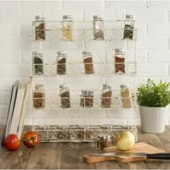 Design Imports Antique White 4 Row Chicken Wire Spice Rack -Design Imports GUEST 10ef29f4 f111 4f4e b500 1b0728a7625a