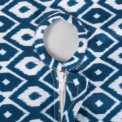 Design Imports Blue Ikat Outdoor Tablecloth With Zipper 60 Round 5 Design Imports Blue Ikat Outdoor Tablecloth With Zipper 60 Round - Image 5