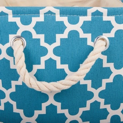 Design Imports Polyester Bin Lattice Storm Blue Rectangle Medium 16X10X12 5 Design Imports Polyester Bin Lattice Storm Blue Rectangle Medium 16X10X12 - Image 5