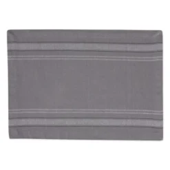 DII French Stripe Placemat Set 6 Piece, Gray Chambray, 13x19" -Design Imports GUEST 1230b3bd 67e2 4fdd aebd a1739fdb897c
