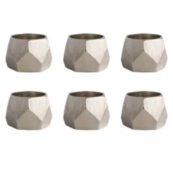 DII Metallic Triangle Band Napkin Ring 6 Piece Set, Silver -Design Imports GUEST 12918607 6a7b 4c05 a337 056e69a7d4fd