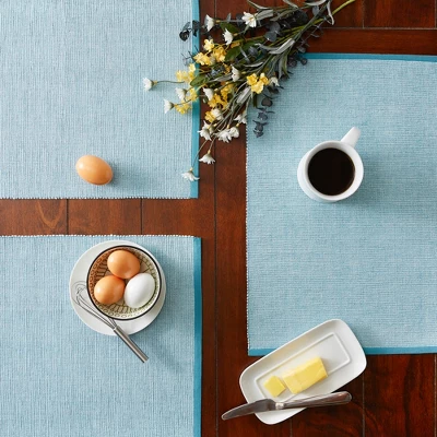 DII Ribbed Recycled Cotton/Poly Placemat Set 6 Piece, Storm Blue, 13x19" 6 DII Ribbed Recycled Cotton/Poly Placemat Set 6 Piece, Storm Blue, 13x19" - Image 6